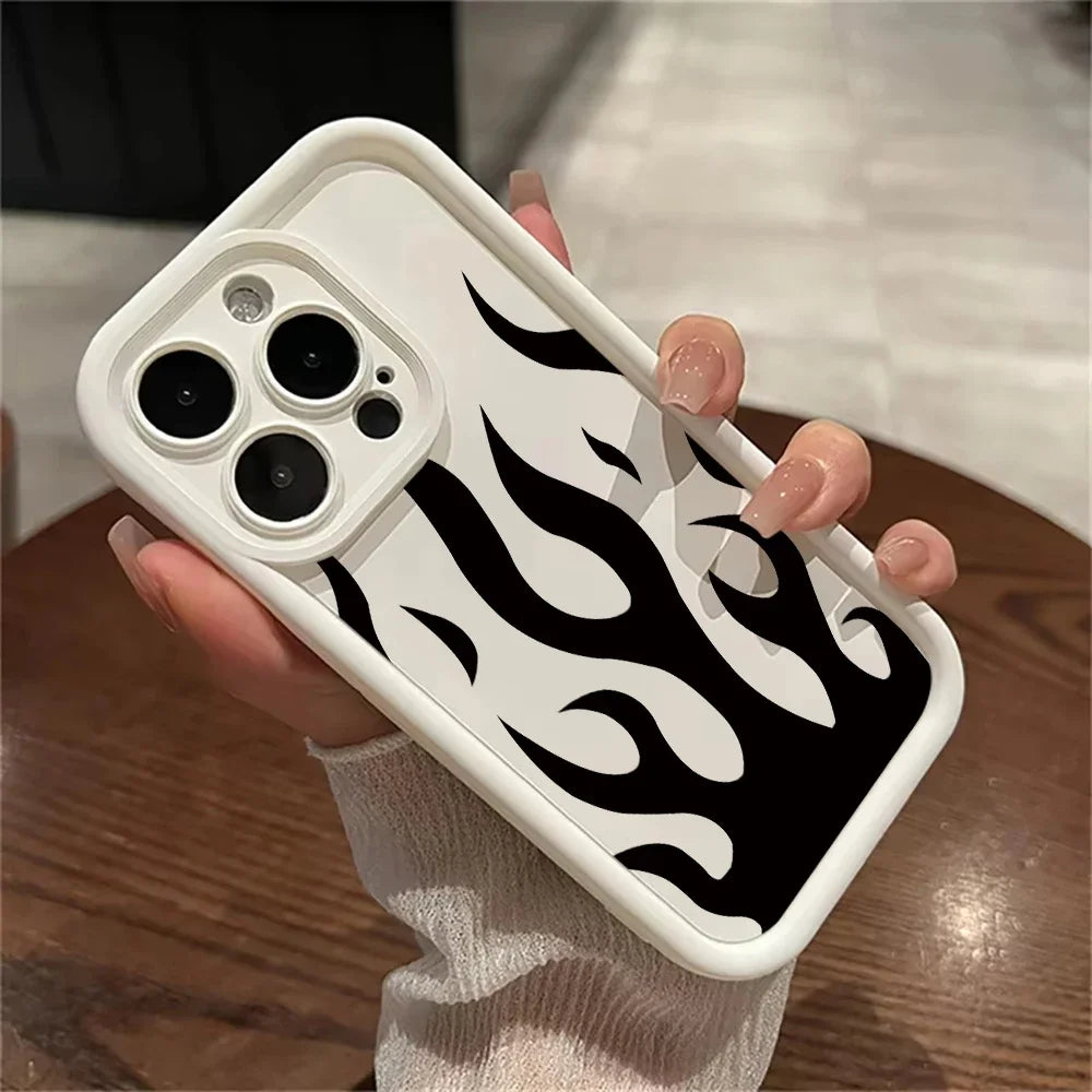 Fashion Black Flame Silicone Phone Case