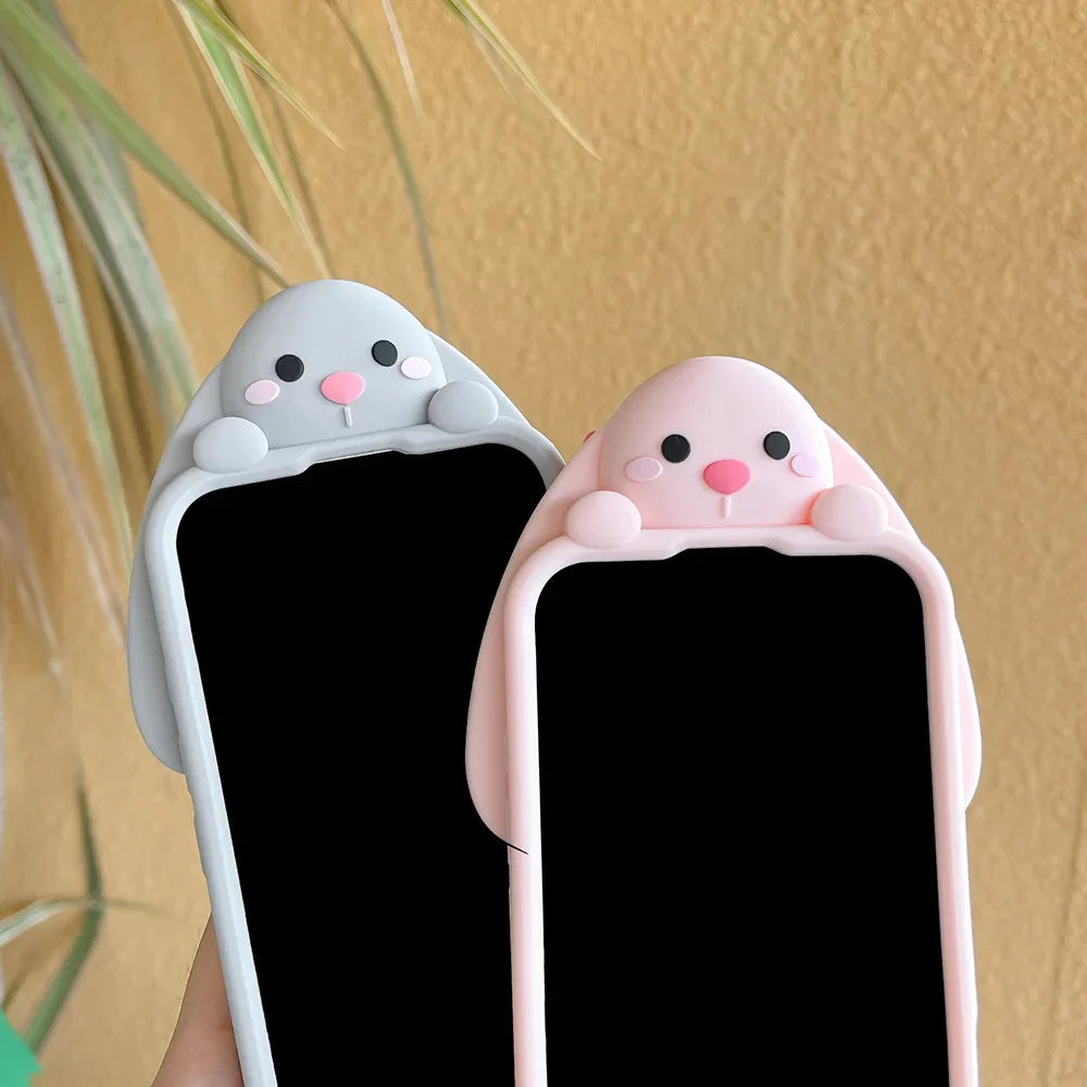 Cute Cartoon Hairball Tail Holder Benny Rabbit Phone Case