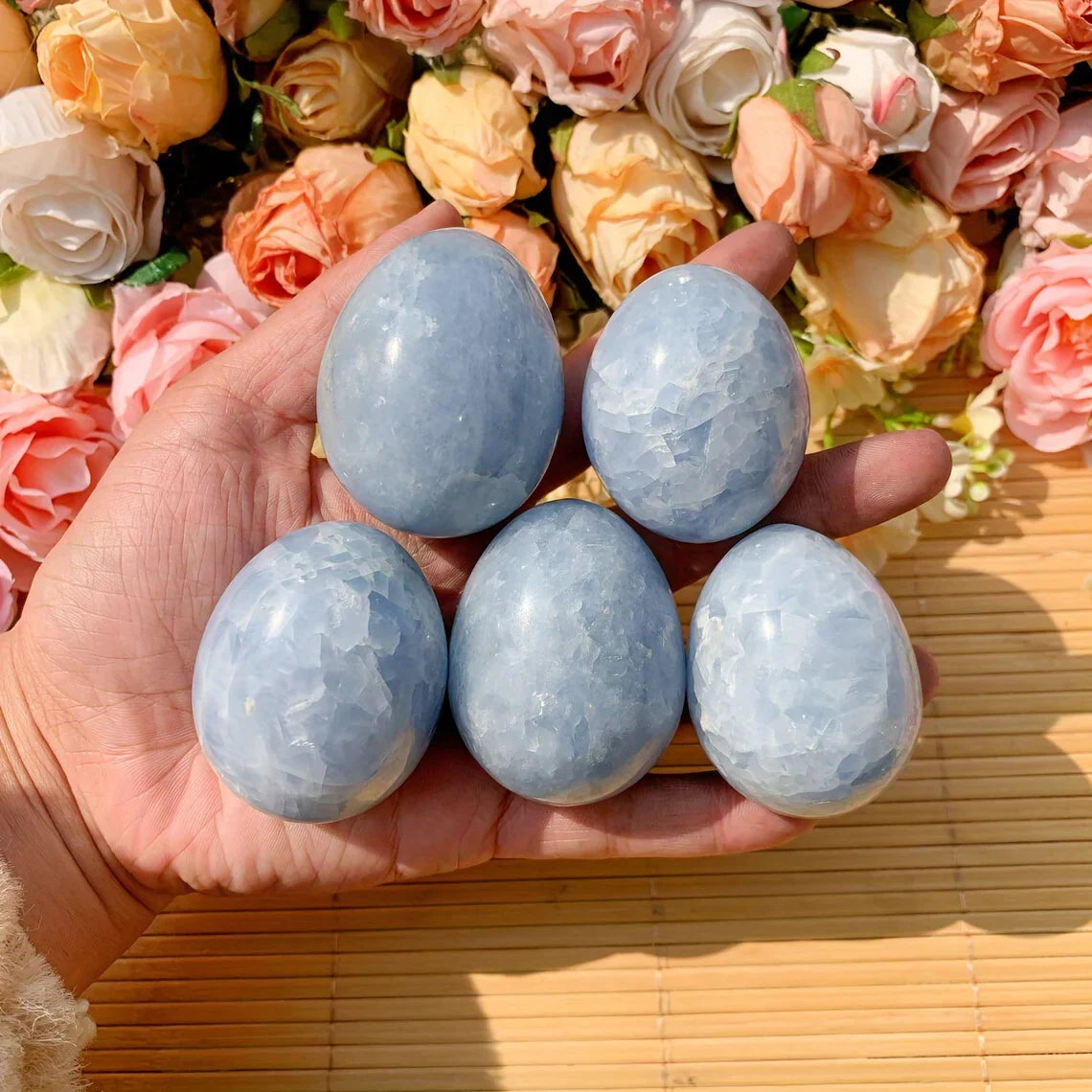 Celestite Palm Stone