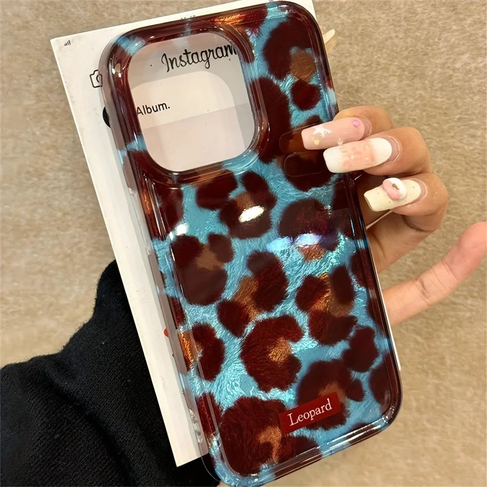 Simple Fashion Smudge Leopard Print Soft Phone Case For iPhone