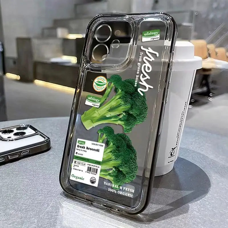 Vegetable Lable Cover Soft Transparent Phone Case