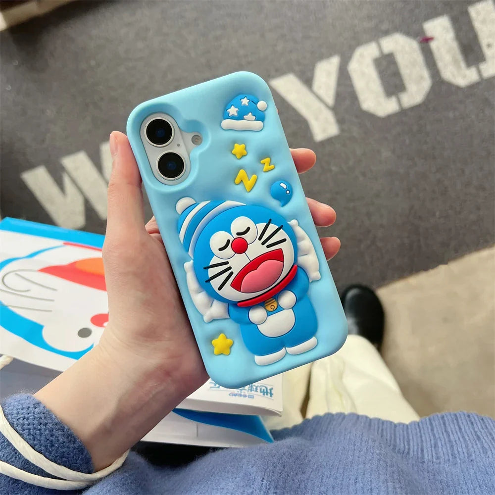 Lovely Doraemon Sleeping Cartoon Phone Case