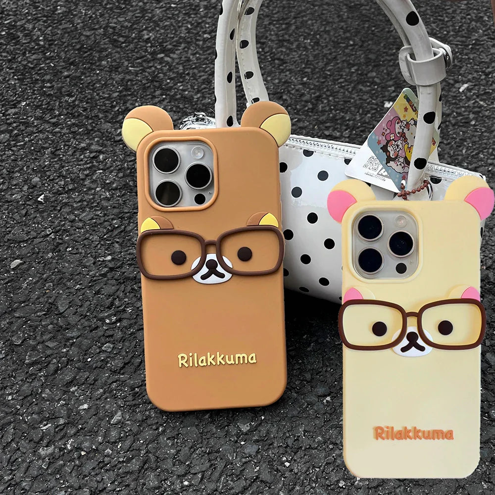 Cartoon Bear Glasses Rilakkuma Phone Case