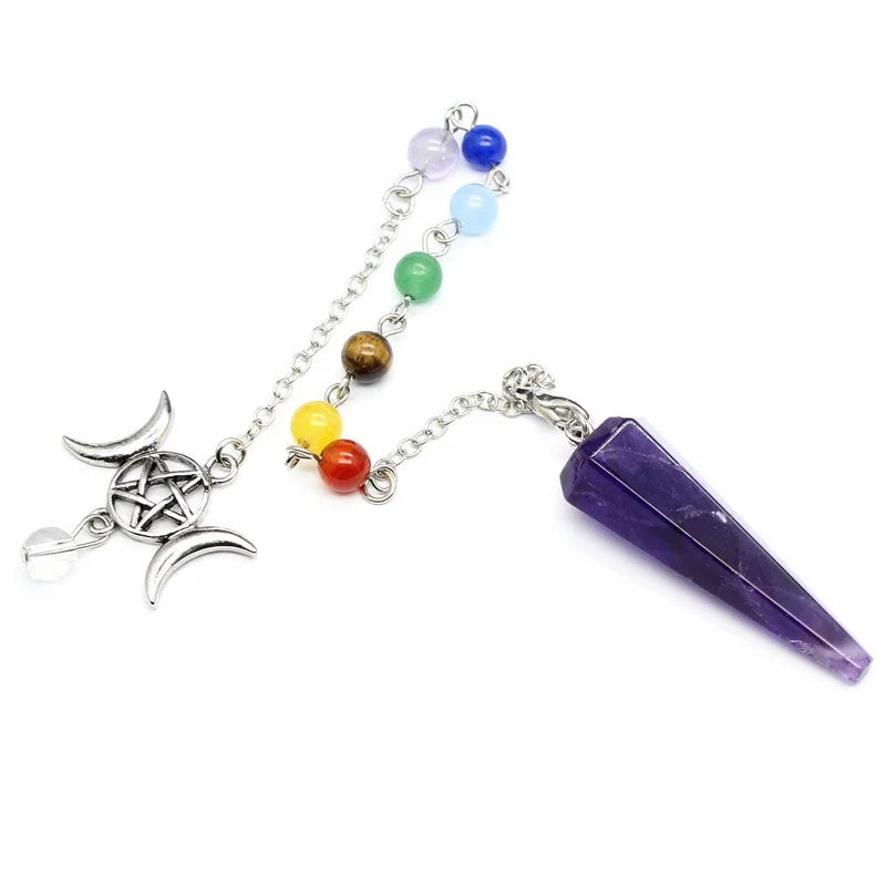 Triple Moon Pentacle Chakra Pendulums