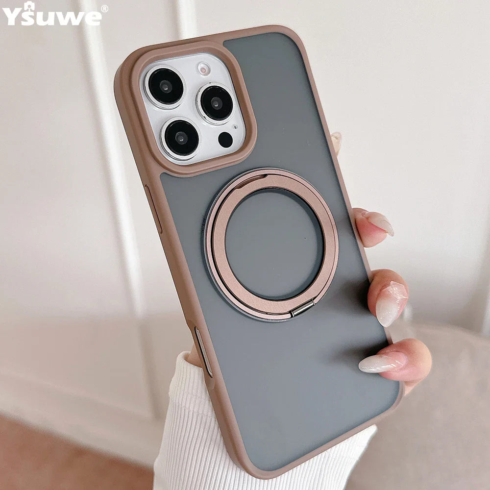 Luxury Magnetic Stand Matte For Magsafe Phone Case