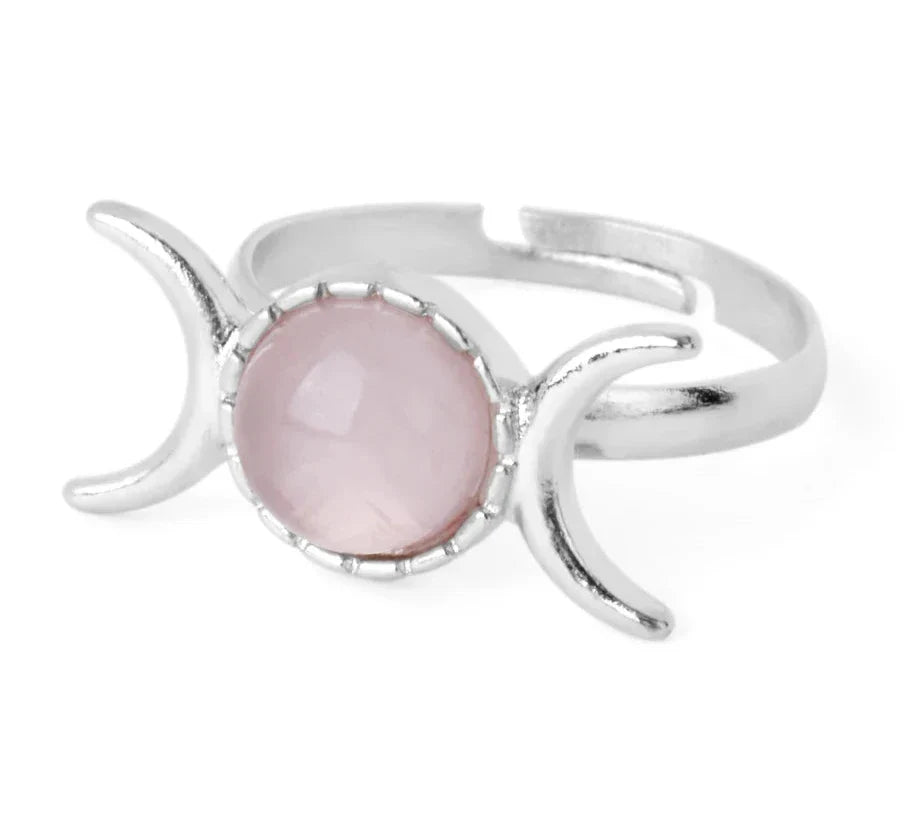Crystal Triple Moon Rings