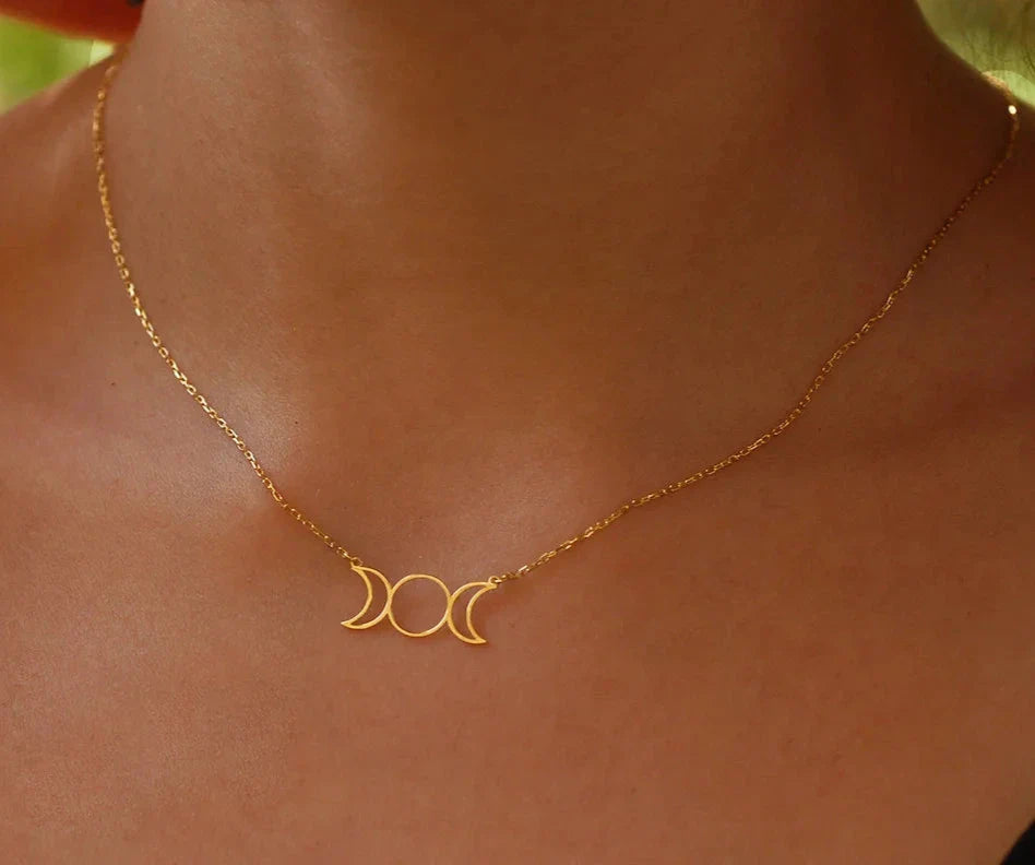 Triple Moon Goddess Necklace