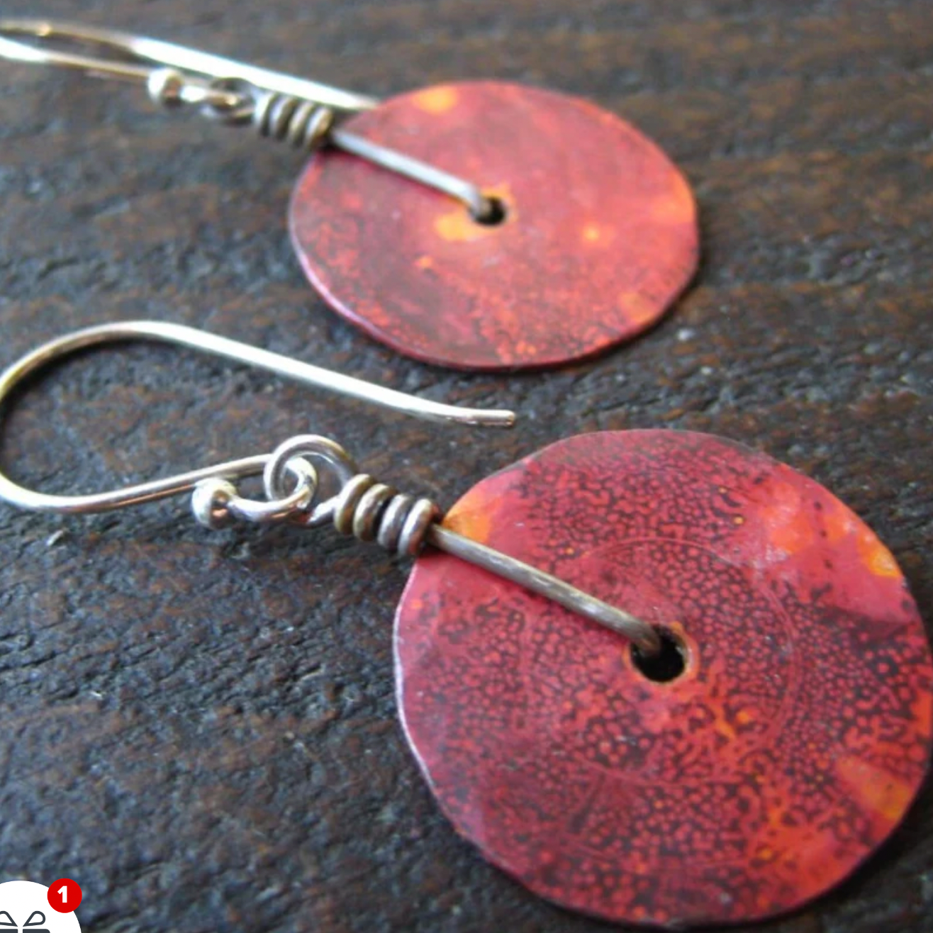 Copper Disc Earrings
