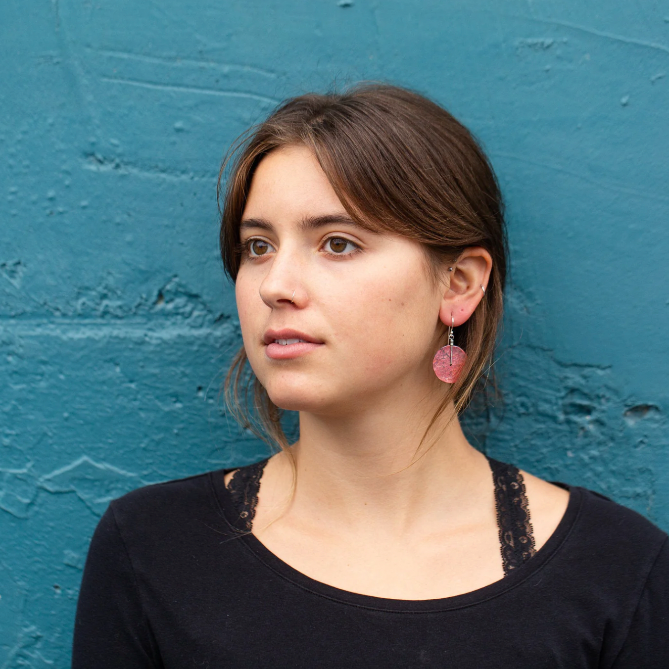Copper Disc Earrings