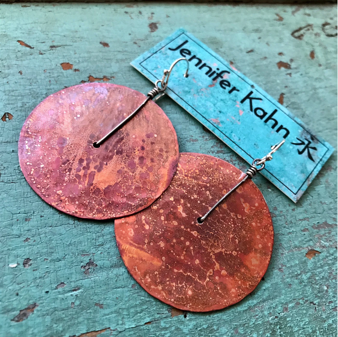 Copper Disc Earrings