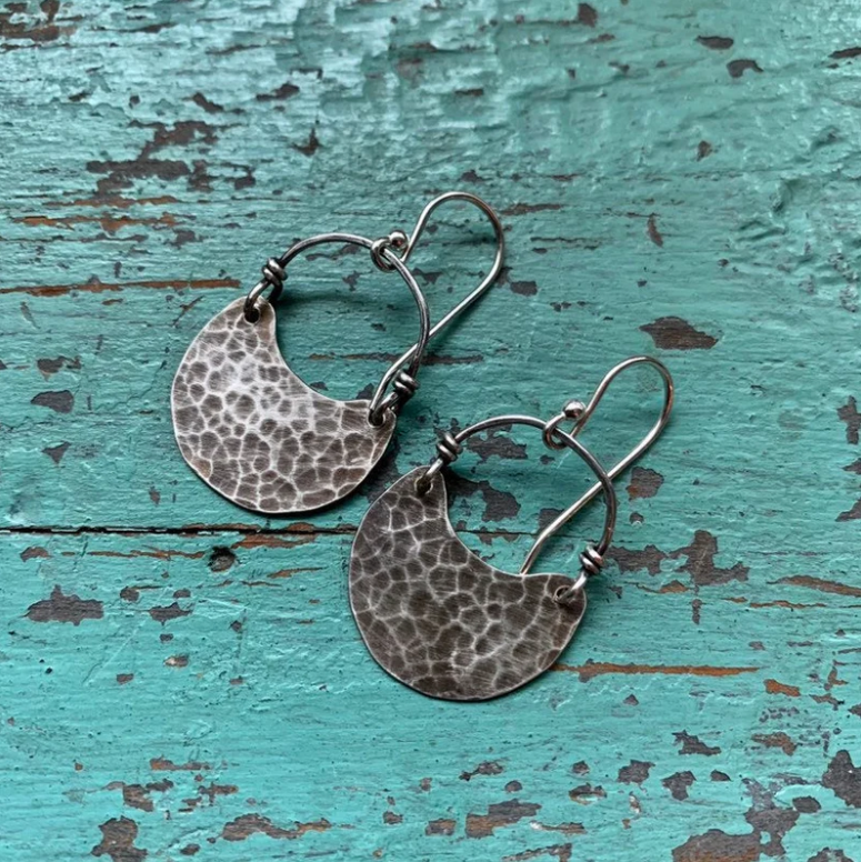 Silver Crescent Earrings
