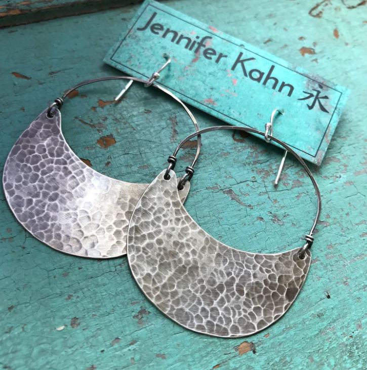Silver Crescent Earrings