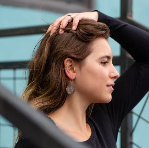 Brass Disc Earrings