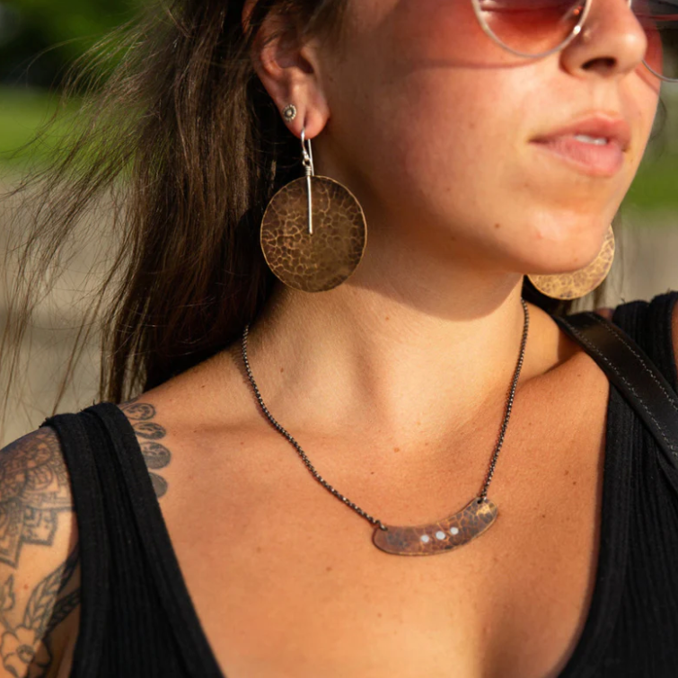 Brass Disc Earrings