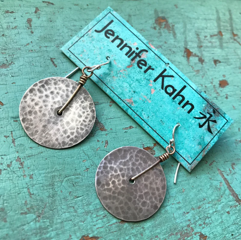 Silver Disc Earrings