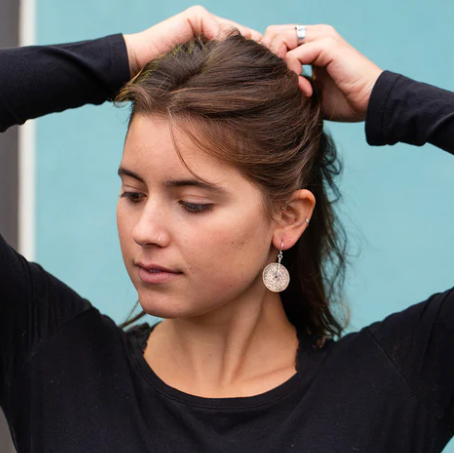Silver Disc Earrings