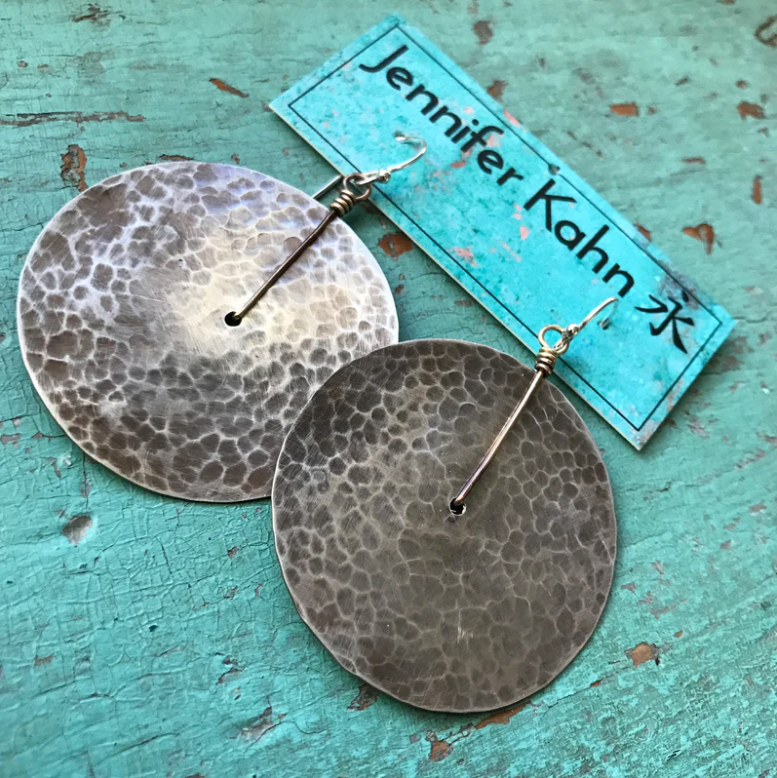 Silver Disc Earrings
