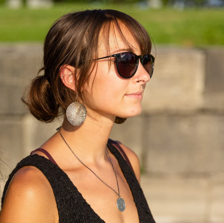 Silver Disc Earrings