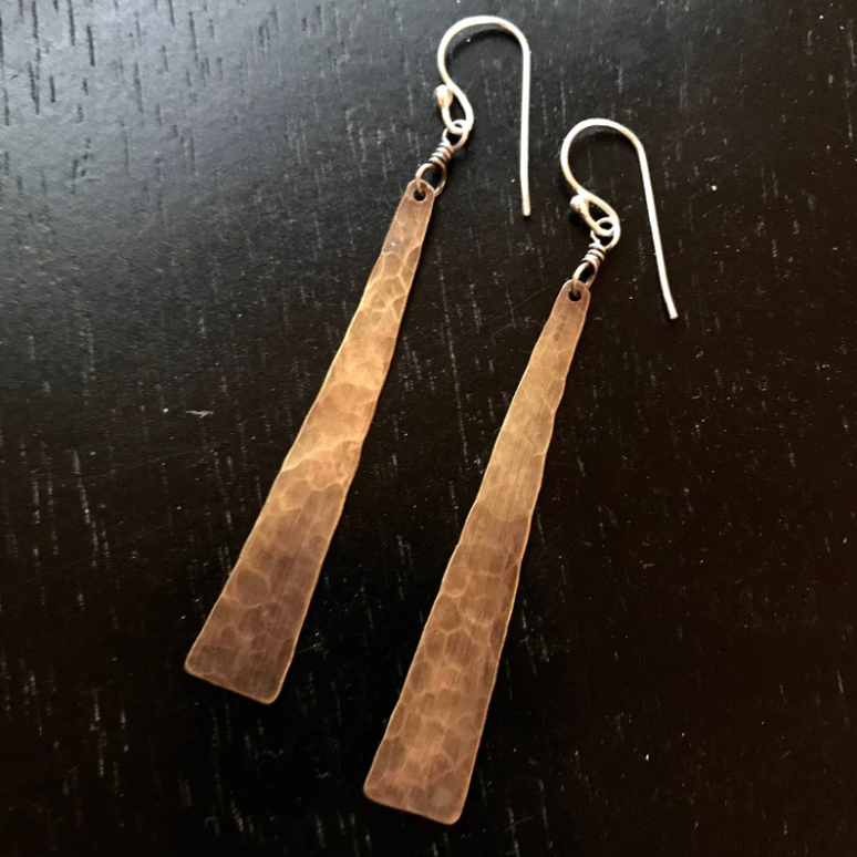 Brass Taper Earrings