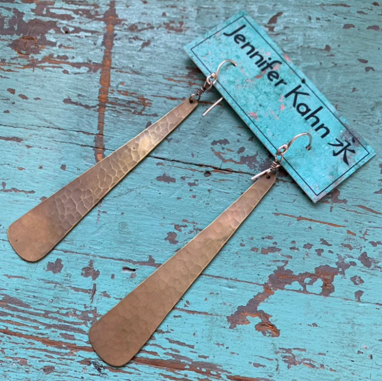 Brass Taper Earrings