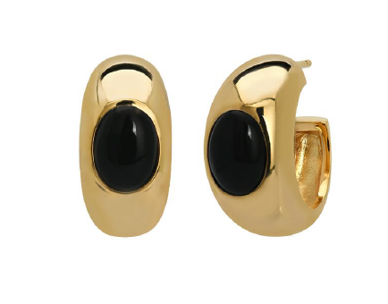 Cora Onyx Jumbo Hoop Earrings