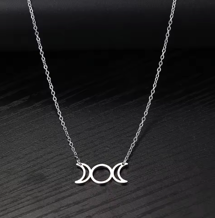 Triple Moon Goddess Necklace
