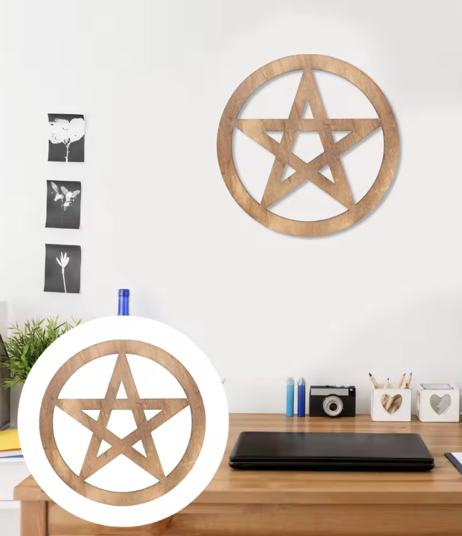 Wood Pentacle Altar Tiles