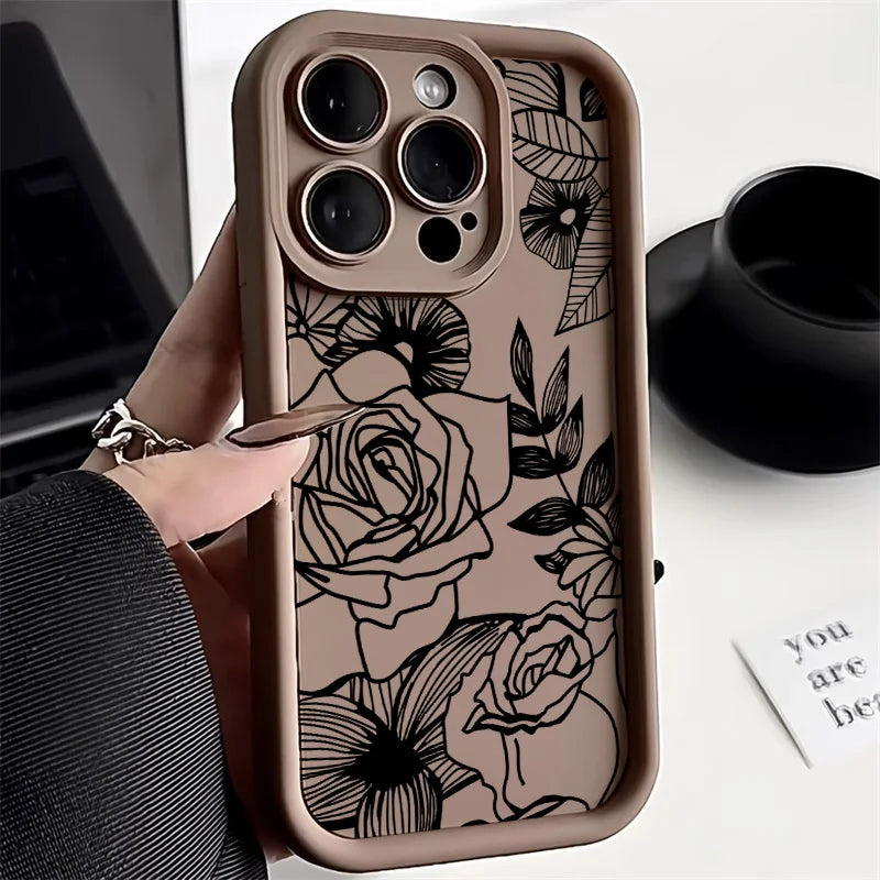 Black Flower Phone Case