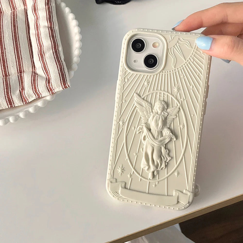 New Fashion Classical Art Angel Statue Silicone Phone Case