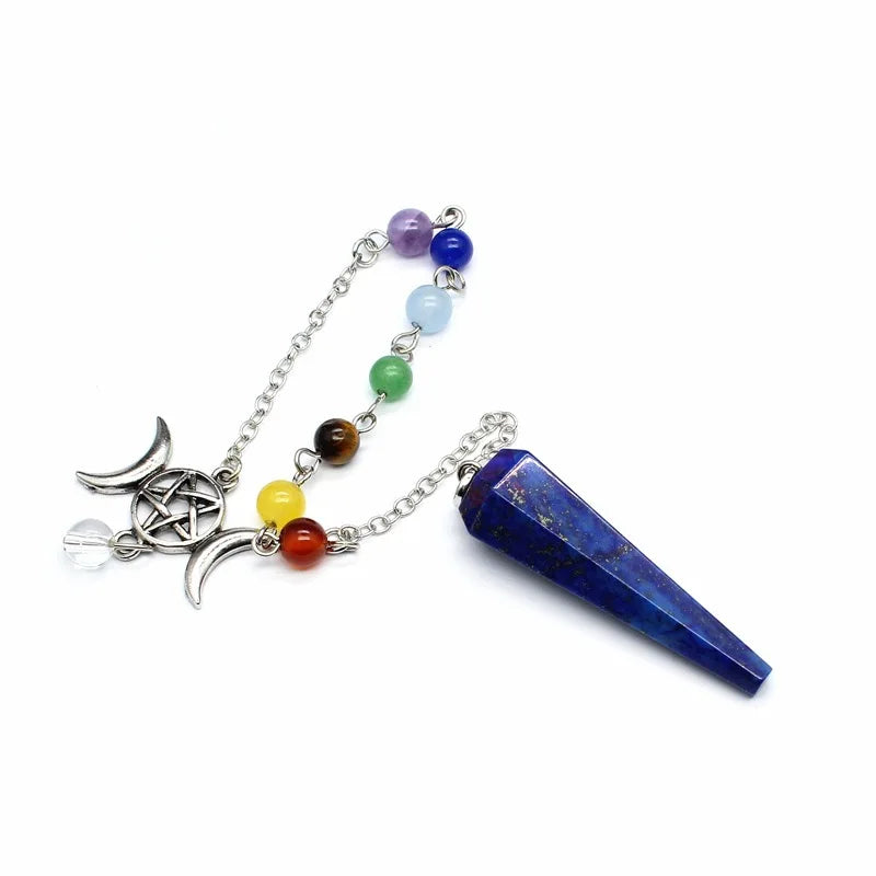 Triple Moon Pentacle Chakra Pendulums