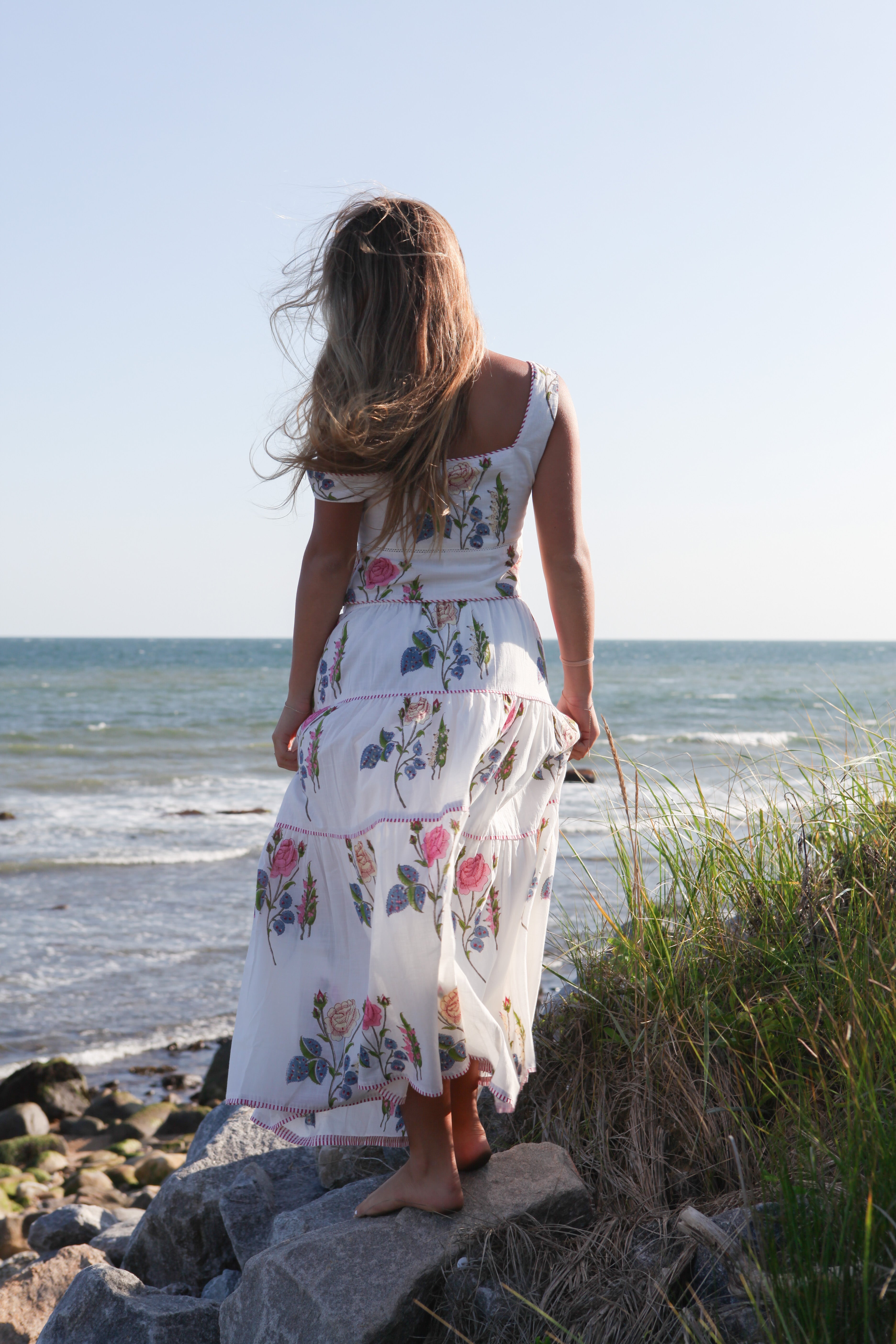Drue Tiered Skirt in Multi Rosette