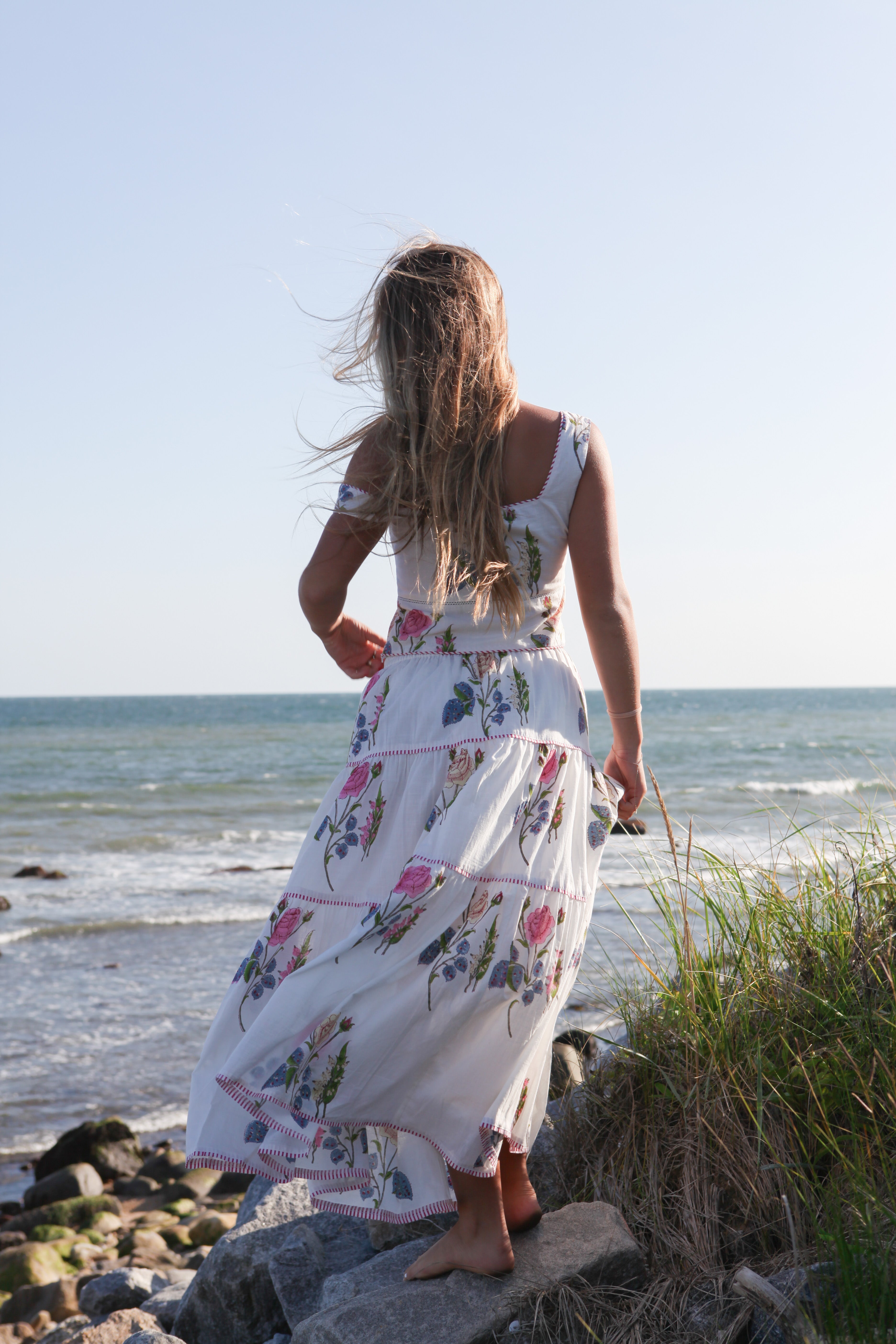 Drue Tiered Skirt in Multi Rosette
