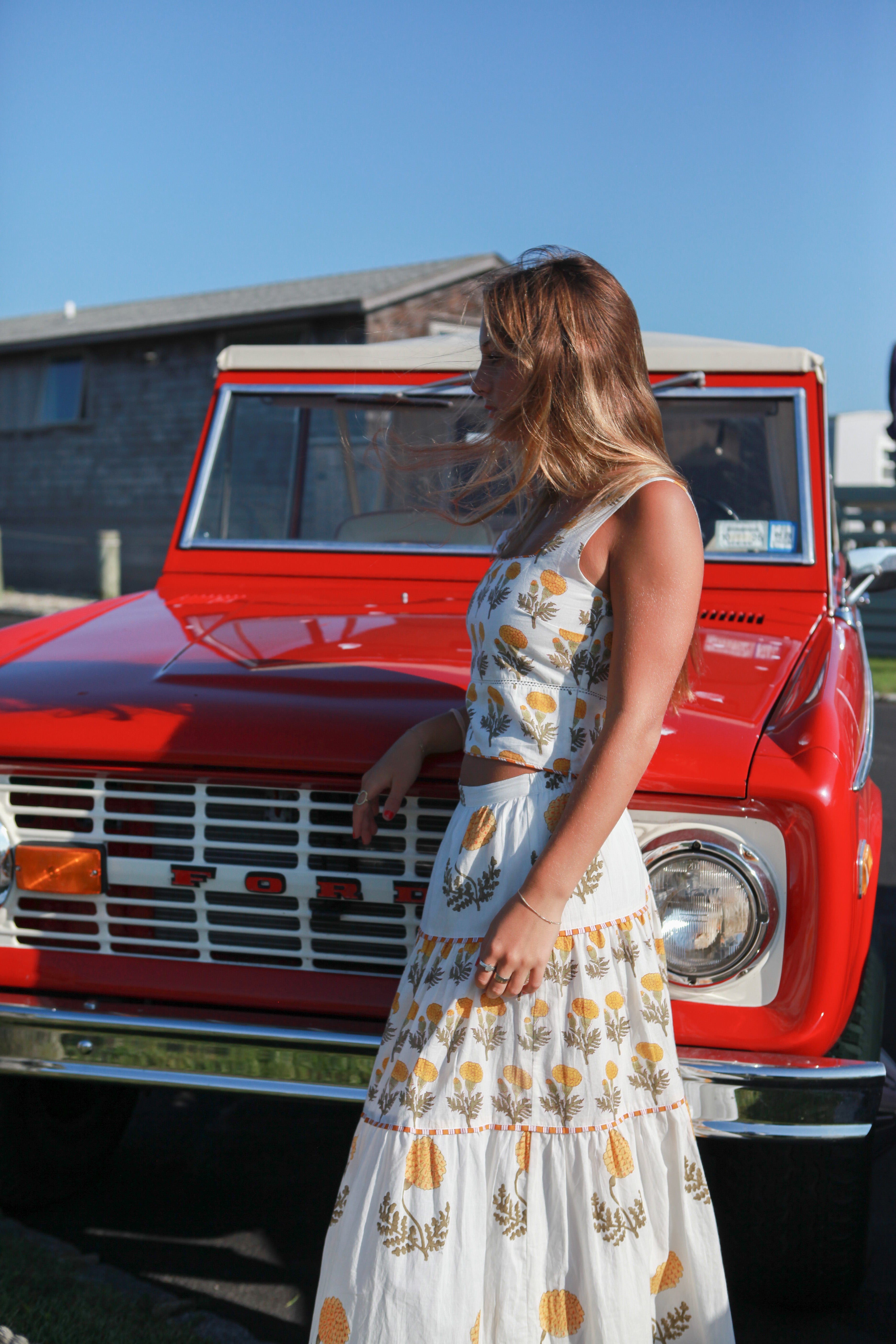 Drue Tiered Skirt in Marigold