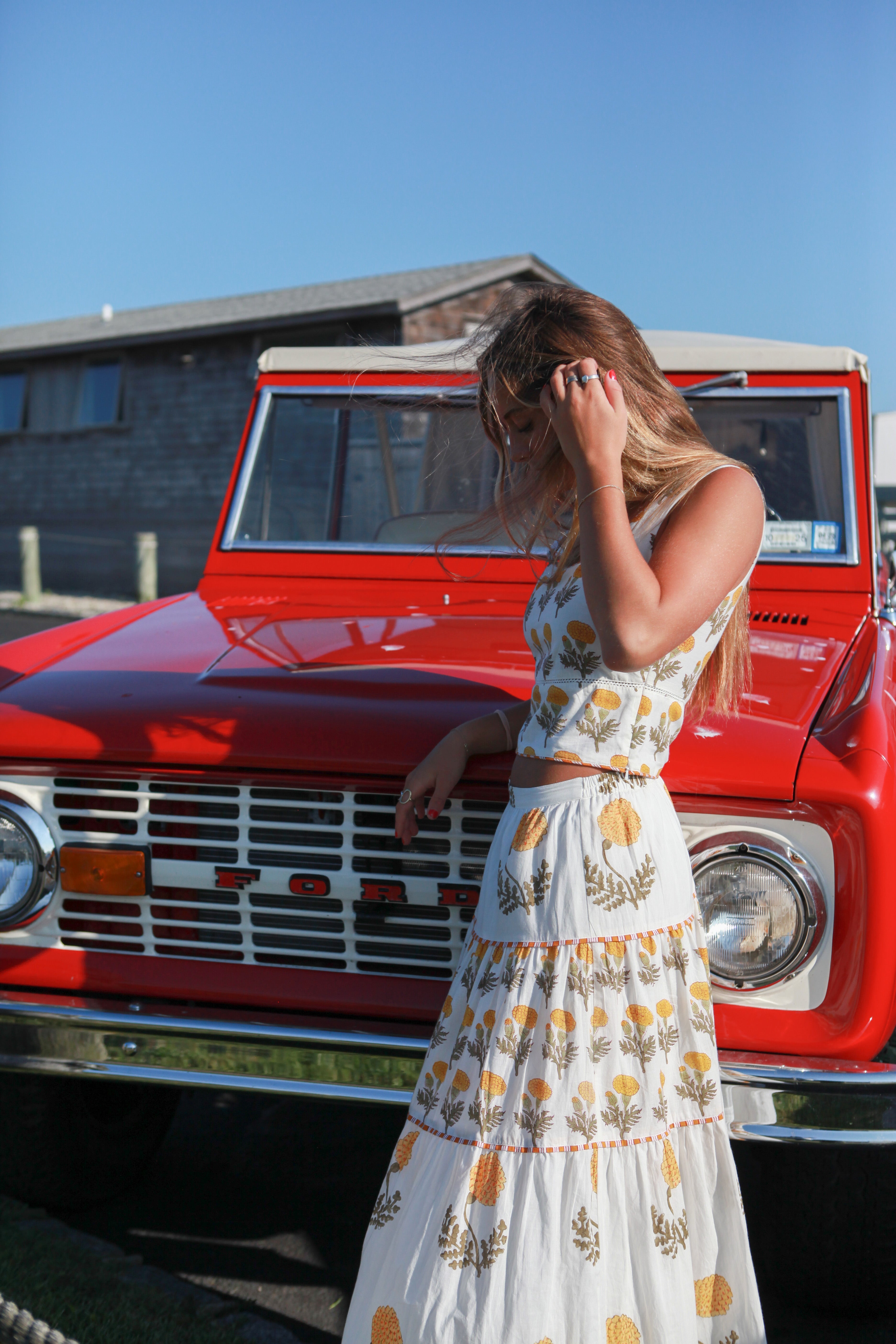 Drue Tiered Skirt in Marigold