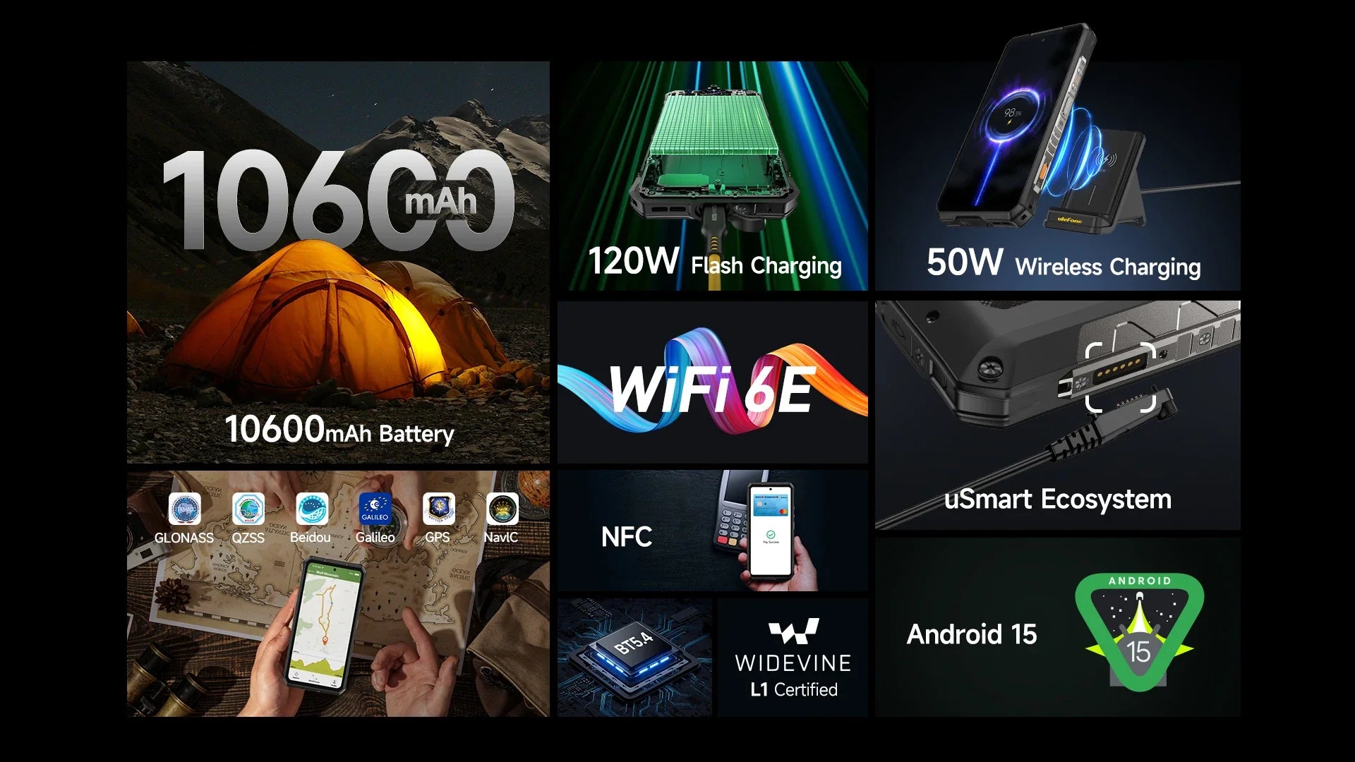 Ulefone Armor 28 Pro 5G AI Rugged Phone 512GB ROM Smartphone 120W MTK Dimensity 7300 10600mAh 6.67”AMOLED 64MP Mobile phone