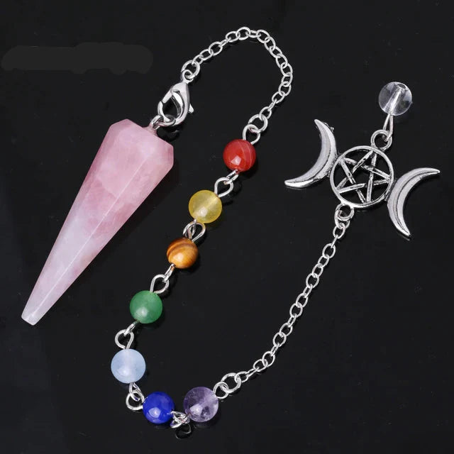 Triple Moon Pentacle Chakra Pendulums