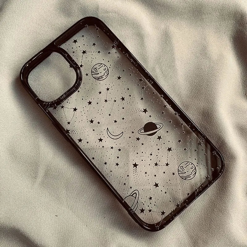 Universe Starry Sky Moon Clear Phone Case