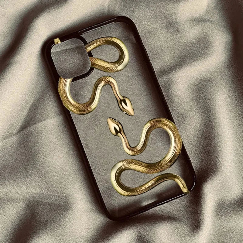 Luxury Black Gold Snake Phone Case