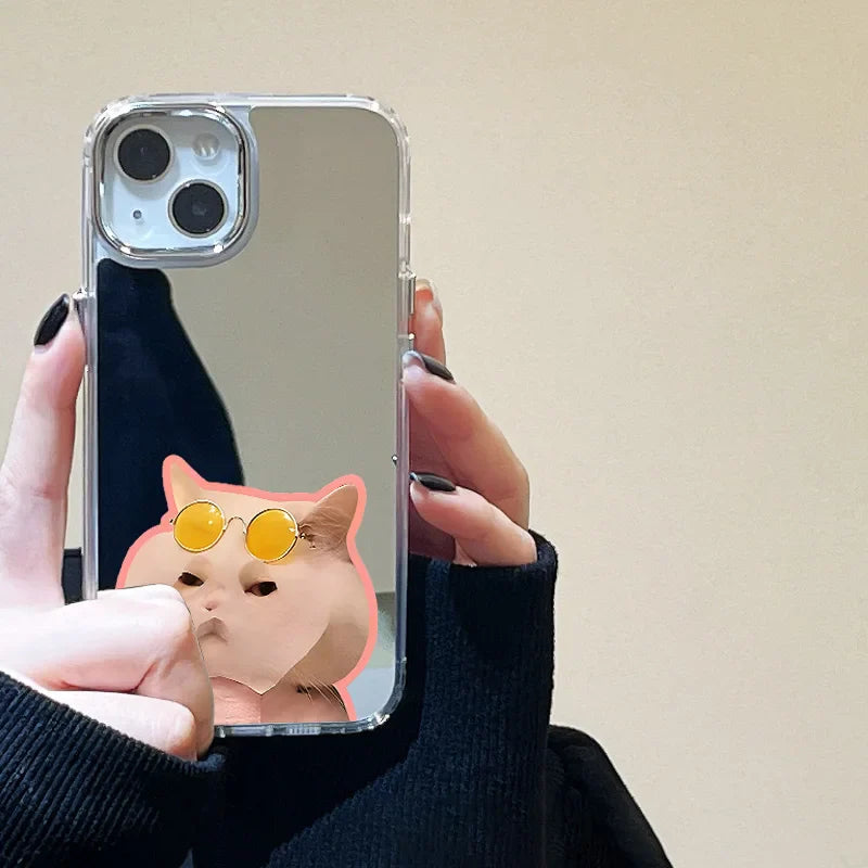 Cute Cat Soft Mirror Phone Case