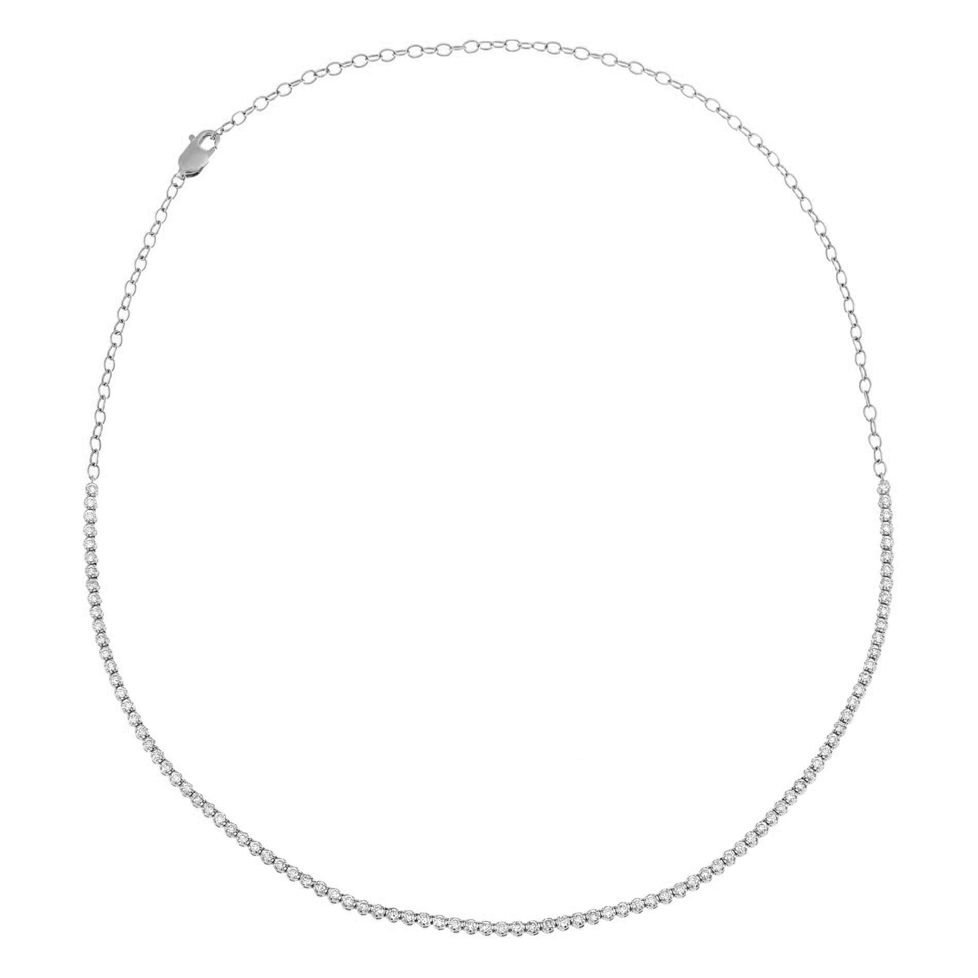 Thin Diamond Tennis Choker 14K - Adina's Jewels