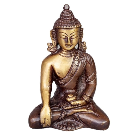Sitting  Buddha in Meditation Pose two-tone color in Brass by OMSutra
