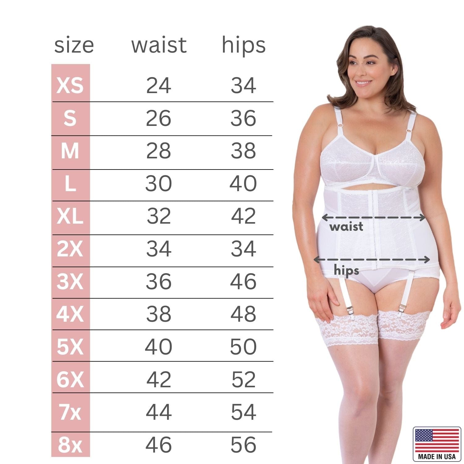 Style 21 | Waist Trainer / Girdle with Garters Firm Shaping