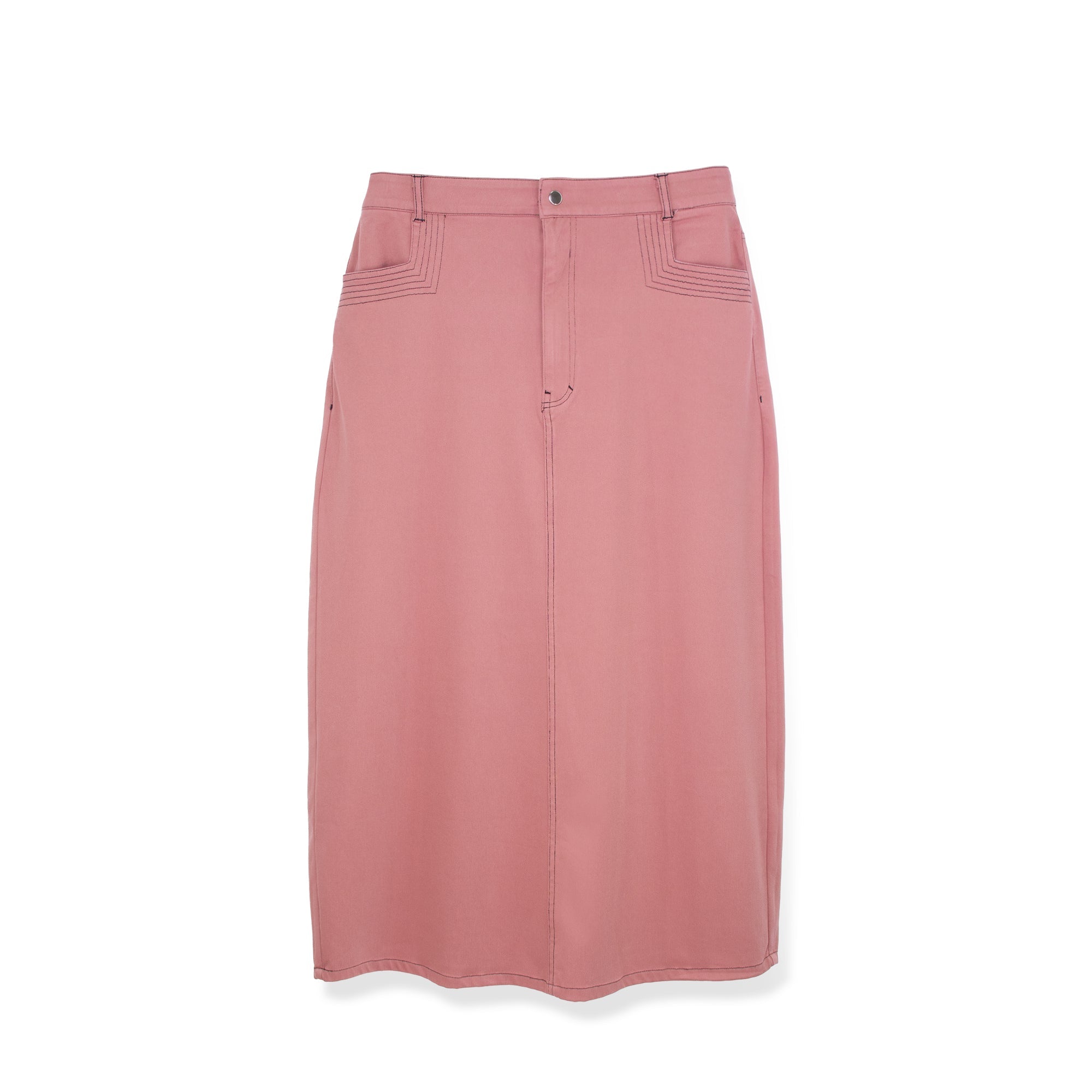 STRETCH COLORED DENIM SKIRT
