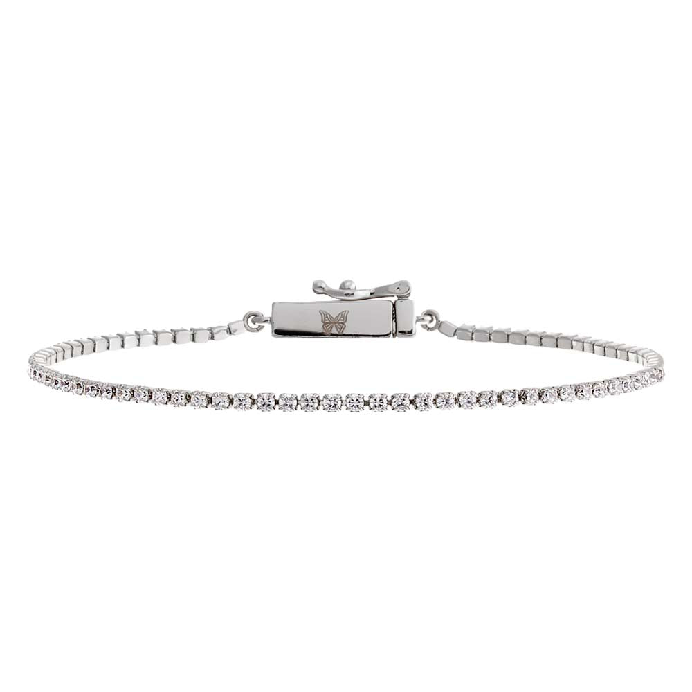 Silver Classic Thin Tennis Bracelet - Adina's Jewels