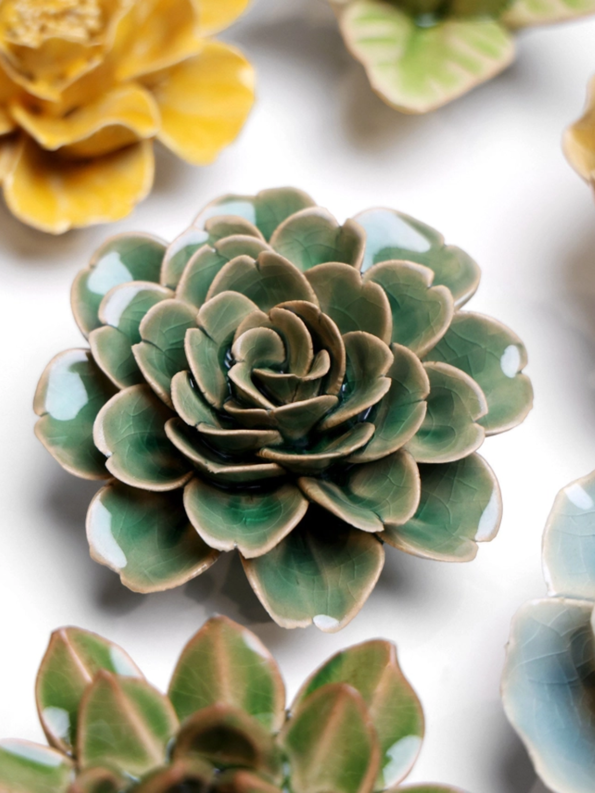 Ceramic Small Green Tea Rose