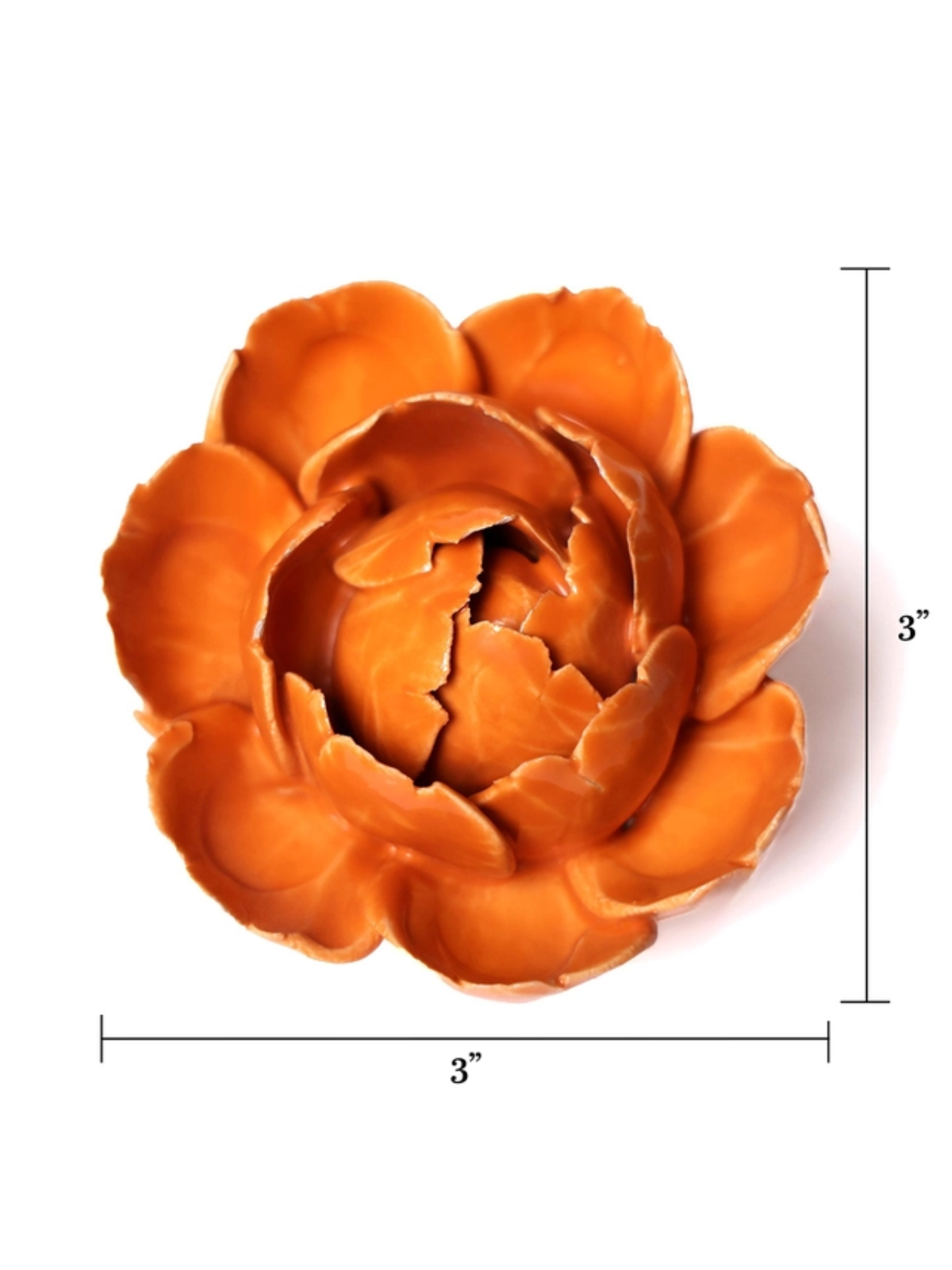 Ceramic Small Orange Peony Flower