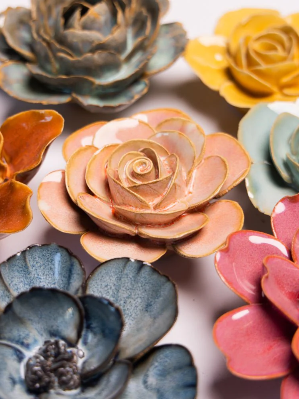 Ceramic Small Pink Ranunculus Flower