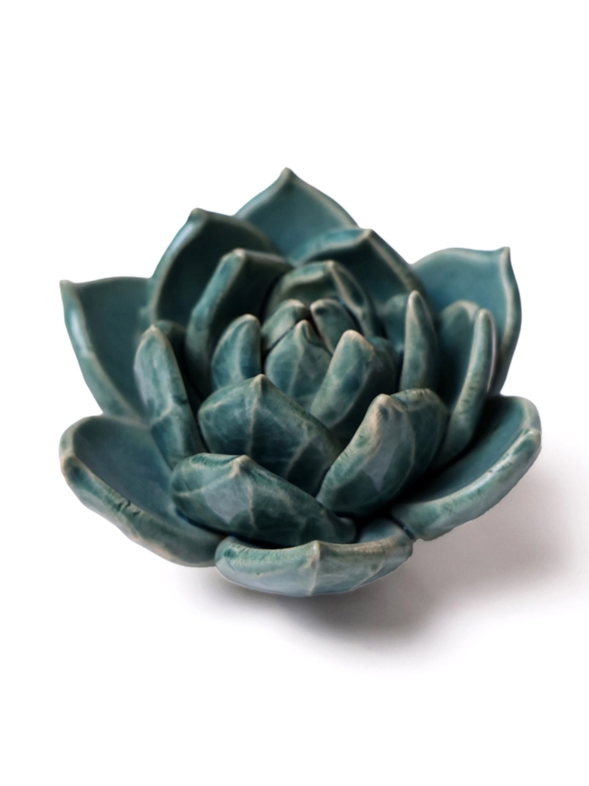 Ceramic Small Teal Succulent - Echeveria