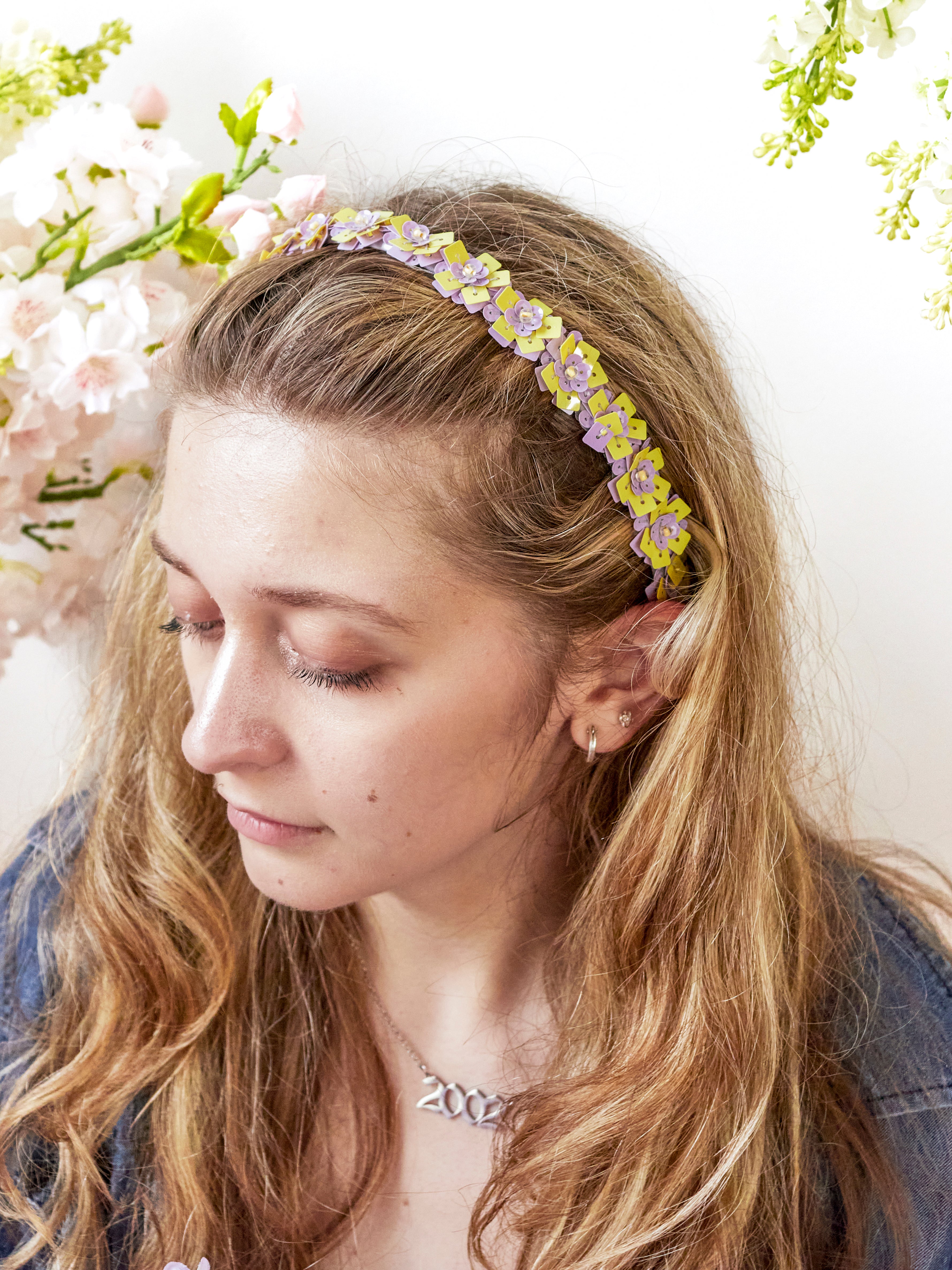Spring Flowers Sequin Headband