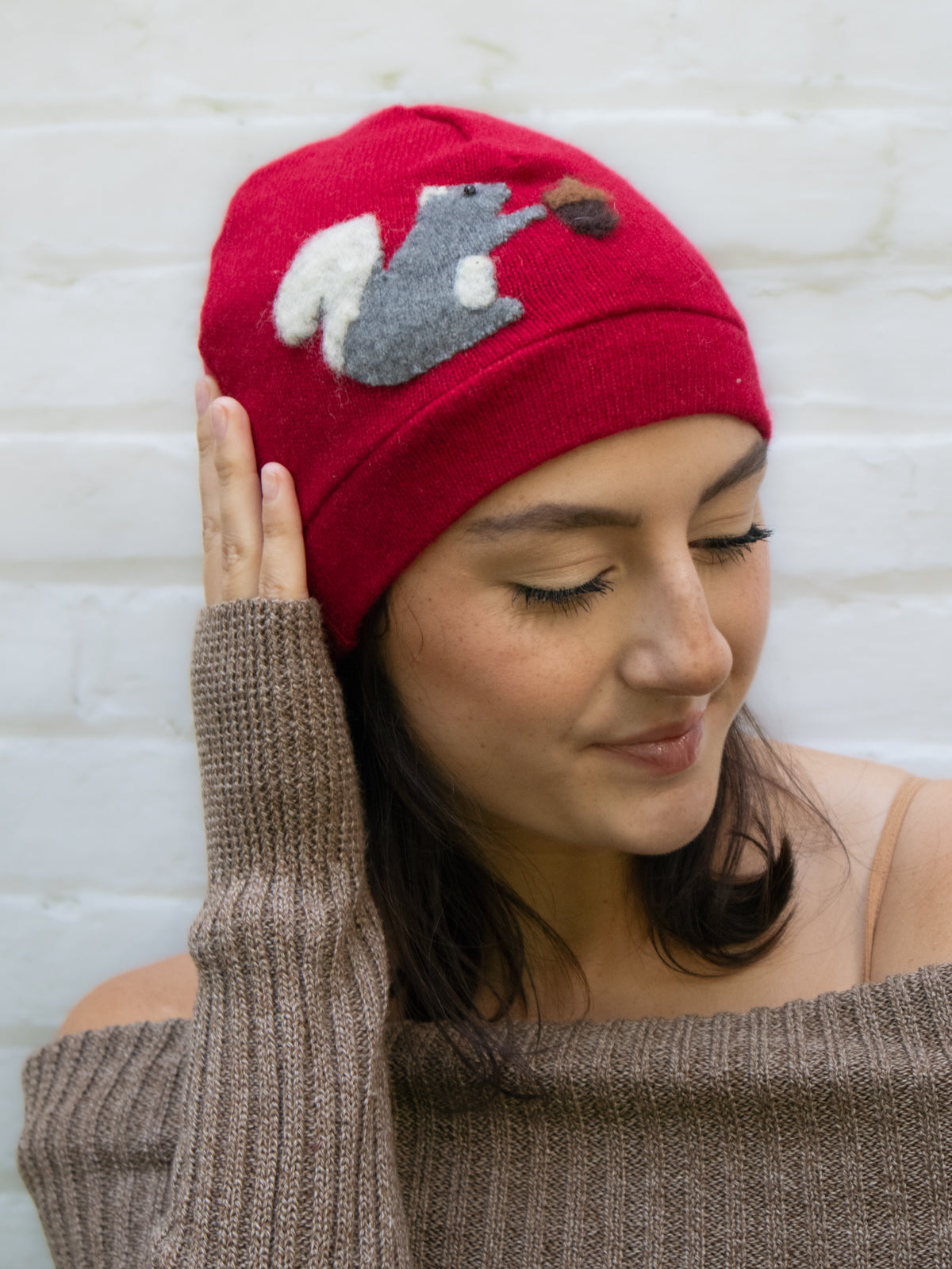 Squirrel Cashmere Hat - Adult